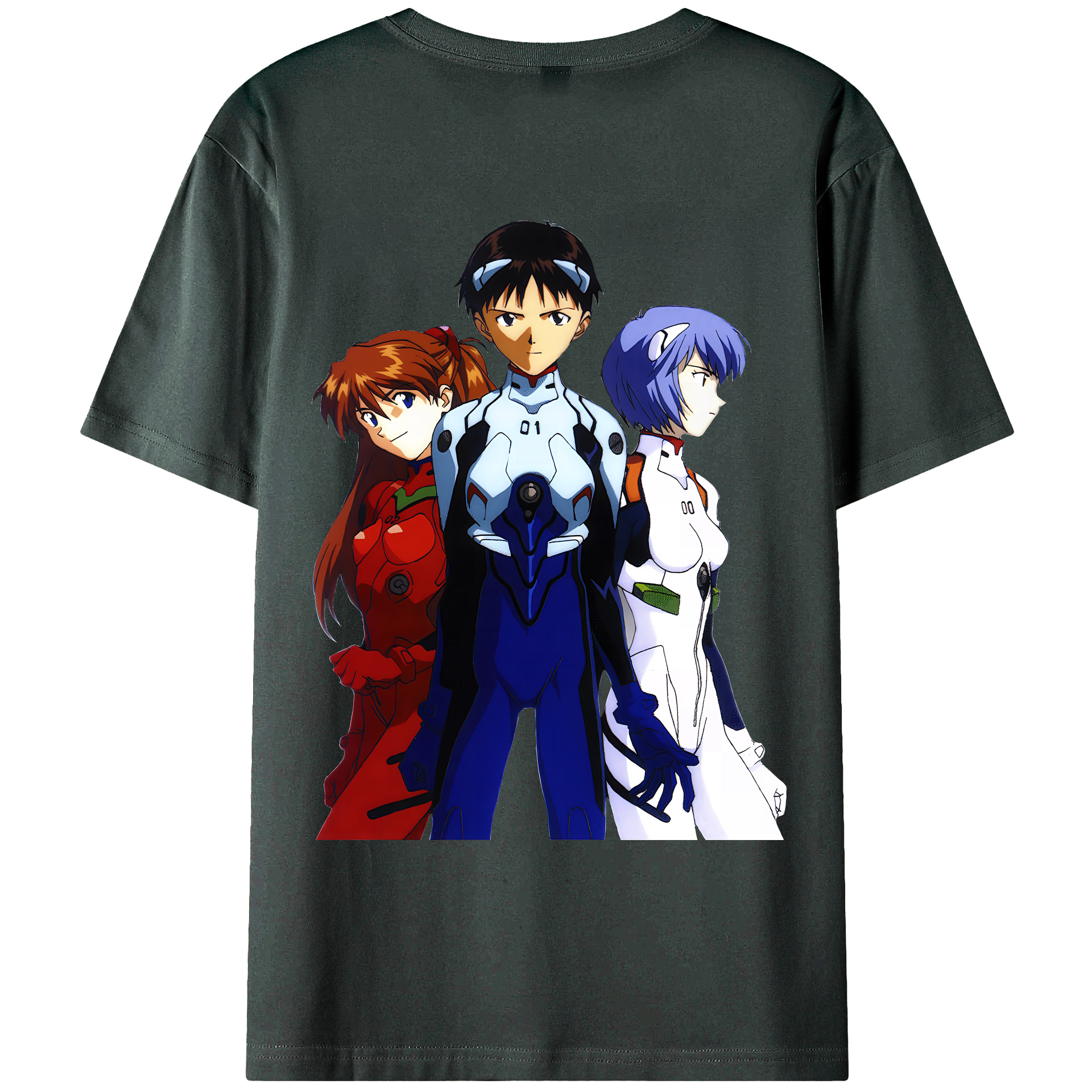 （画像用） EVA 新世紀エヴァンゲリオン 綿100％ メンズ半袖Tシャツ（バックプリント） 通気性